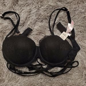 Date wrap push up bra Pink